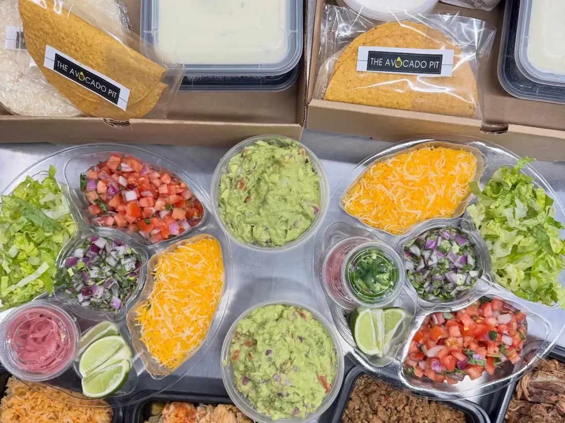 Catering setup from The Avocado Pit.
