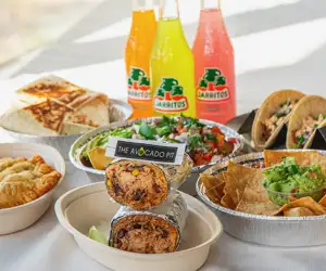 Burittos, tacos and salads from The Avocado Pit. 